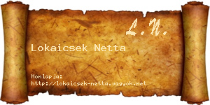 Lokaicsek Netta névjegykártya